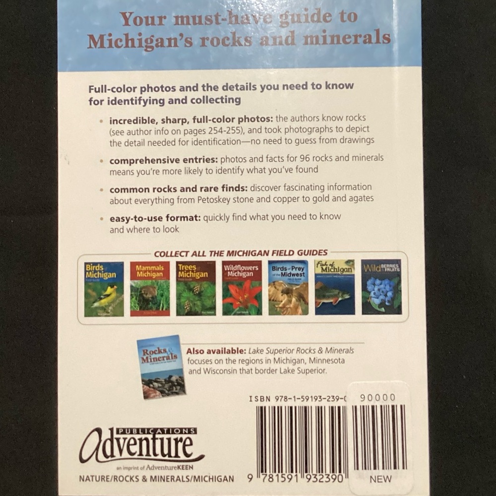 Michigan Rocks & Minerals Guide ISBN:978-1-59193-239-0